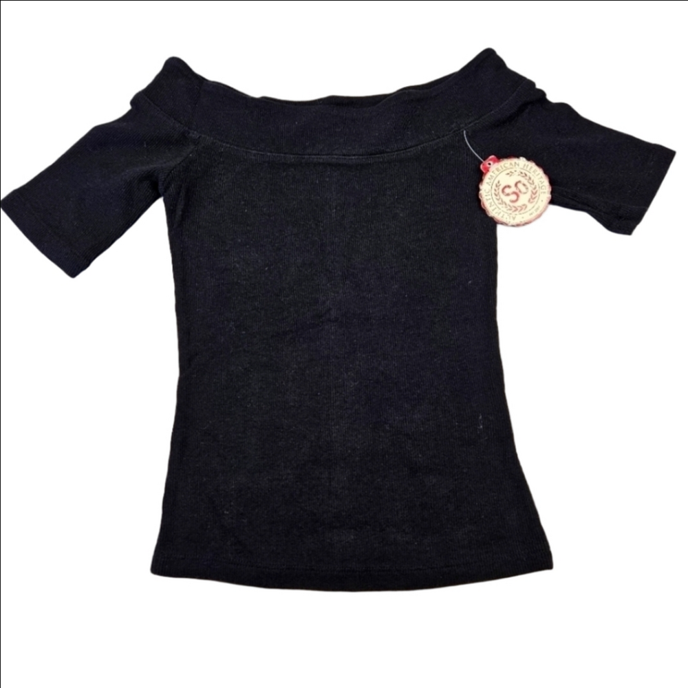 NWT Authentic American Heritage Black Fitted Short Sleeve Shirt Size Small